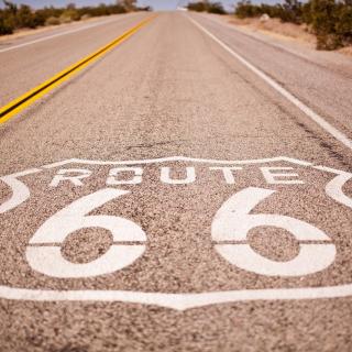 route 66 painted on highway